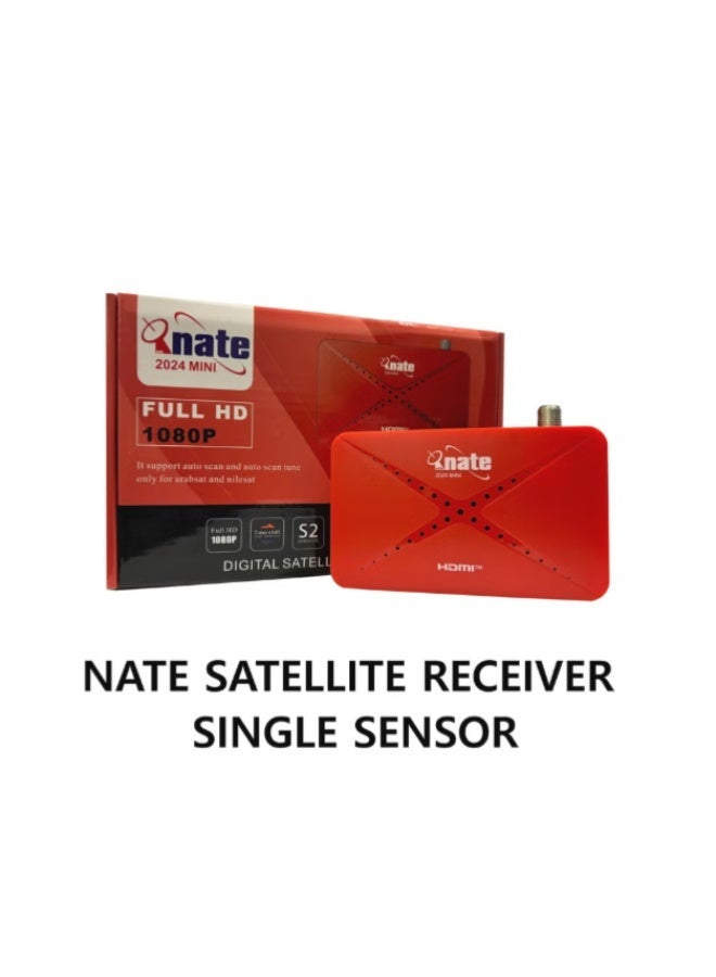 Nate Full HD Digital Satellite Receiver Model 2024, Black/Red - Image 1